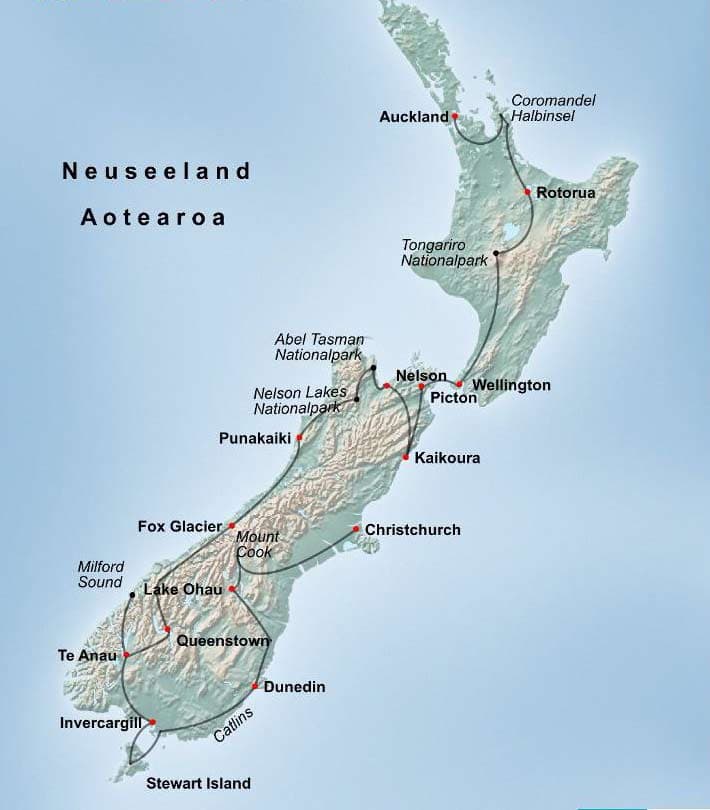 Neuseeland Gruppenreise Rundreise geführte Kleingruppenreise deutschsprachig Neuseeland Spezialist Rundreisen 3 Wochen